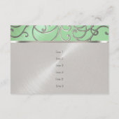 Na Party Elegant Mint Green Silver Filigree Kaart (Achterkant)