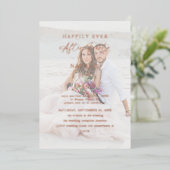 Na Party Foto Bruiloft Receptie - Full Folie Uitnodiging (Staand Voorkant)