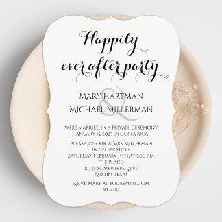 Na Party Post Trouwtypografie Kaart