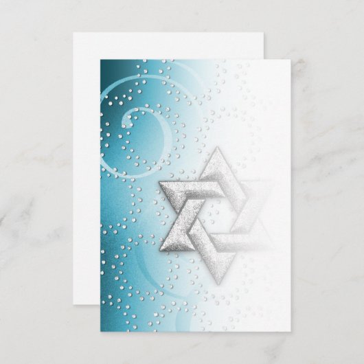 Na Party Turquoise Shimmer Star van David Kaart (Voorkant / Achterkant)