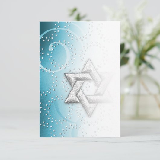 Na Party Turquoise Shimmer Star van David Kaart (Staand voorkant)