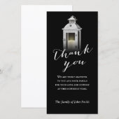 Na rouwdienst roestige lantaarn herdenking dank je bedankkaart (Voorkant / Achterkant)