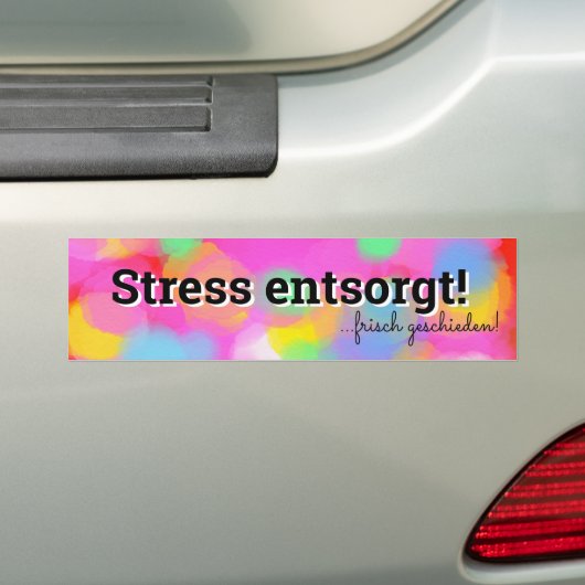 Na scheiding van de bumper bumpersticker (Op auto)