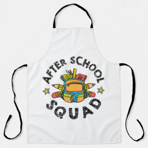 Na schoolplein, directeur-generaal schort