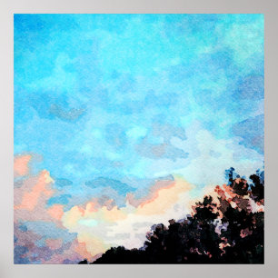 Na Storm Zomer Zonsondergang Sky Poster