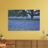 NA, Texas, Devine, Eik en blauwe klokjes Canvas Afdruk (Insitu (Woonkamer))
