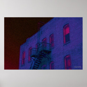 na uren gloed seurat stijl poster