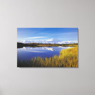 NA, USA, Alaska, Denali NP Mt. McKinley in Canvas Afdruk