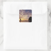 NA, USA, Oregon, Oregon Coast, Canon Beach with Vierkante Sticker (Tas)