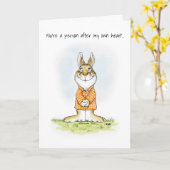 Na uw hart konijn Kaart (Gele Bloem)