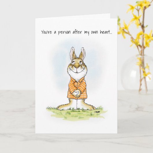 Na uw hart konijn Kaart (Gele Bloem)