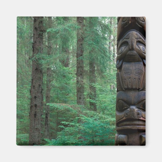 NA, Verenigde Staten, Alaska, Sitka, Sitka Totem P Magneet (Voorkant)
