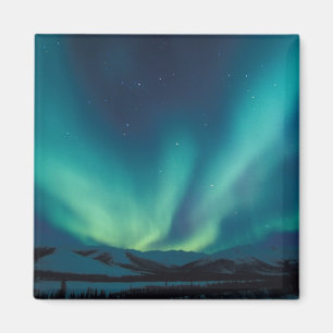 NA, VS, Alaska, Brooks Range, Gordijnen van groen Magneet