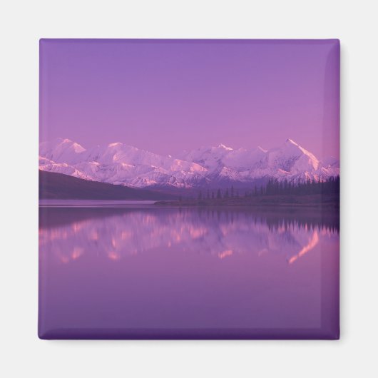 NA, VS, Alaska, Denali NP, Wonder Lake, Evening Magneet (Voorkant)