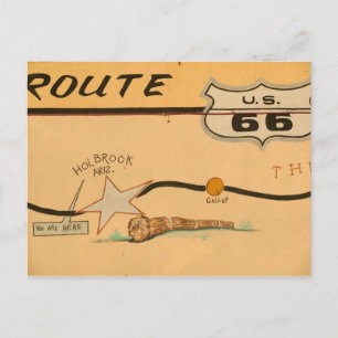 NA, VS, Arizona, Holbrook Route 66 muurschildering Briefkaart