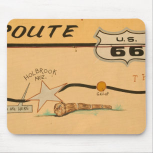 NA, VS, Arizona, Holbrook Route 66 muurschildering Muismat