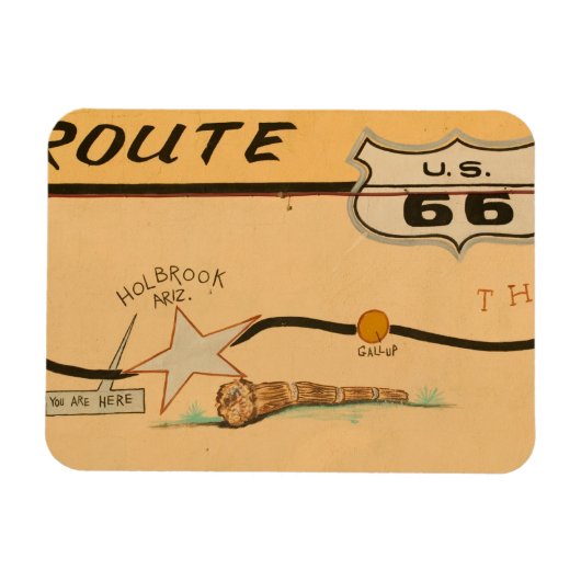 NA, VS, Arizona, Holbrook Route 66 road mural Magneet (Horizontaal)