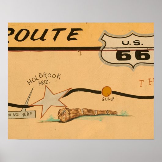 NA, VS, Arizona, Holbrook Route 66 road mural Poster (Voorkant)