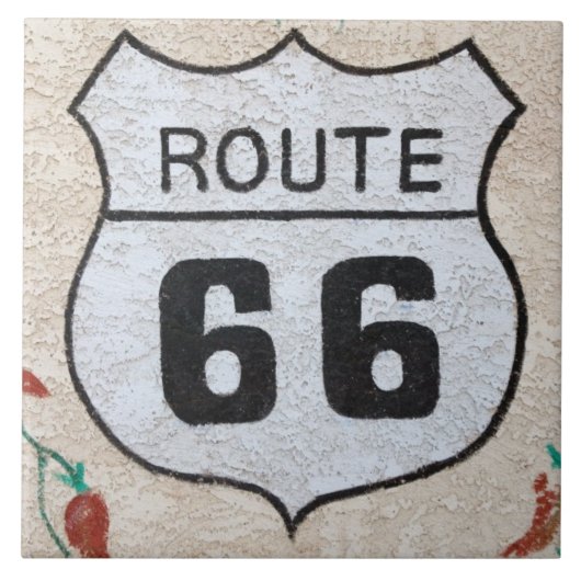 NA, VS, Arizona, Holbrook Route 66 straatbord Tegeltje (Voorkant)