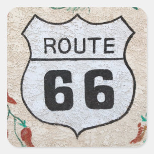 NA, VS, Arizona, Holbrook Route 66 straatbord Vierkante Sticker