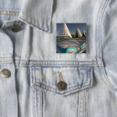 NA, VS, Arizona, Holbrook Route 66, Wigwam 2 Vierkante Button 5,1 Cm (In situ)