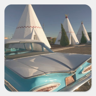 NA, VS, Arizona, Holbrook Route 66, Wigwam 2 Vierkante Sticker