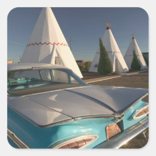 NA, VS, Arizona, Holbrook Route 66, Wigwam 2 Vierkante Sticker