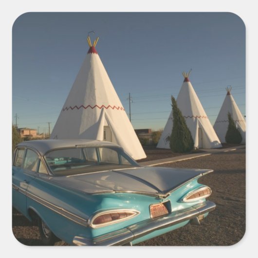 NA, VS, Arizona, Holbrook Route 66, Wigwam Vierkante Sticker (Voorkant)