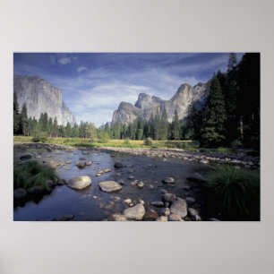 NA, VS, Californië, Yosemite NP, Vallei uitzicht Poster