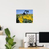 Na, VS, Colorado, zonnebloemen, Oil Derrick Poster (Thuiskantoor)