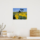 Na, VS, Colorado, zonnebloemen, Oil Derrick Poster (Keuken)