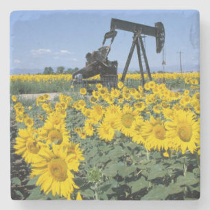 Na, VS, Colorado, Zonnebloemen, Olieboortoren Stenen Onderzetter
