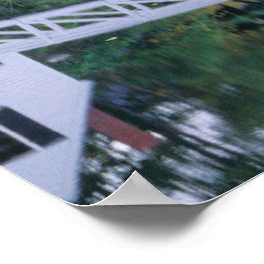 NA, VS, Maine. Brug over vijver in Somesville. Poster (Hoek)