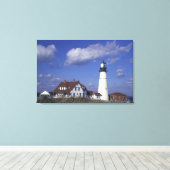 NA, VS, Maine, nabij Portland, Portland Head Canvas Afdruk (Insitu (Houten vloer))