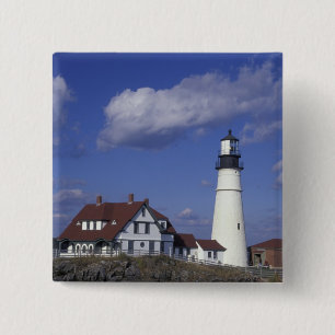 NA, VS, Maine, nabij Portland, Portland Head Vierkante Button 5,1 Cm