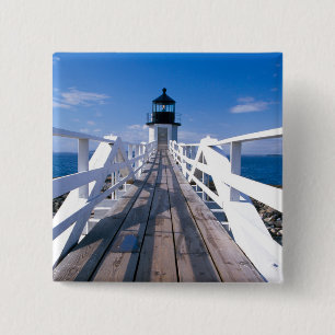 NA, VS, Maine, Port Clyde. Marshall Point 2 Vierkante Button 5,1 Cm