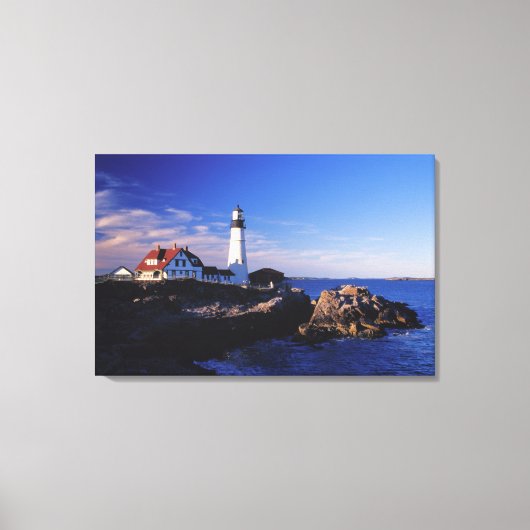 NA, VS, Maine. Portland Head vuurtoren. Canvas Afdruk (Voorkant)