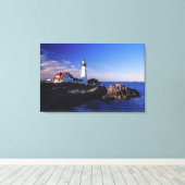 NA, VS, Maine. Portland Head vuurtoren. Canvas Afdruk (Insitu (Houten vloer))