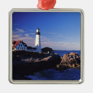 NA, VS, Maine. Portland Head vuurtoren. Metalen Ornament