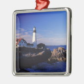 NA, VS, Maine. Portland Head vuurtoren. Metalen Ornament (Links)