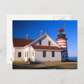 NA, VS, Maine. vuurtoren van West Quoddy nabij Briefkaart (Voorkant / Achterkant)