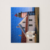 NA, VS, Maine. vuurtoren van West Quoddy nabij Legpuzzel (Verticaal)