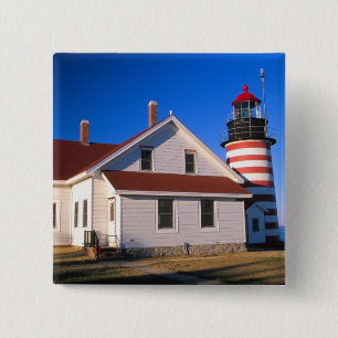 NA, VS, Maine.  West Quoddy vuurtoren bij Vierkante Button 5,1 Cm