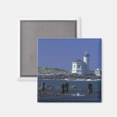 NA, VS, Oregon, Bandon, Coquille Lighthouse Magneet (Voorkant / Achterkant)