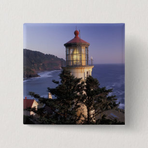 NA, VS, Oregon, Heceta Head Lighthouse, Vierkante Button 5,1 Cm