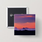 NA, VS, Oregon, The Three Sisters Mountains Vierkante Button 5,1 Cm (Voorkant /achterkant)