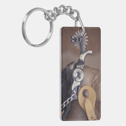 NA, VS, Texas, Lubbock Cowboy boot en spur Sleutelhanger (Voorkant Links)