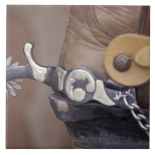 NA, VS, Texas, Lubbock Cowboy boot en spur Tegeltje