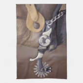 NA, VS, Texas, Lubbock Cowboy boot en spur Theedoek (Verticaal)