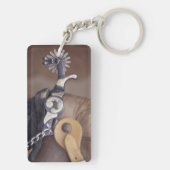 NA, VS, Texas, Lubbock Cowboy laars en spoor Sleutelhanger (achterkant)